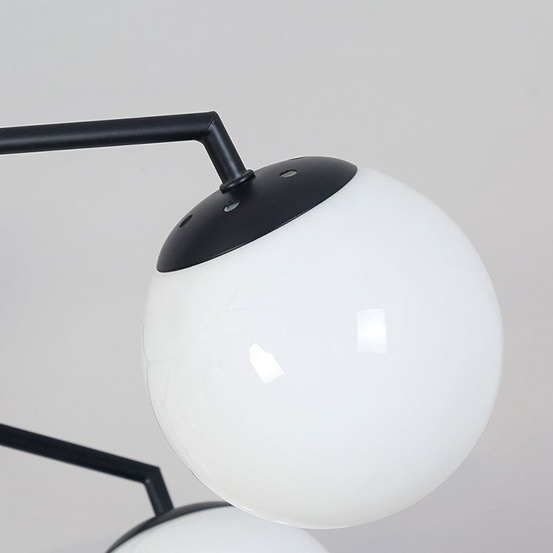 Nordic Style Black Ceiling Light Ball Shape Ceiling Lamp with Glass Shade for Bedroom