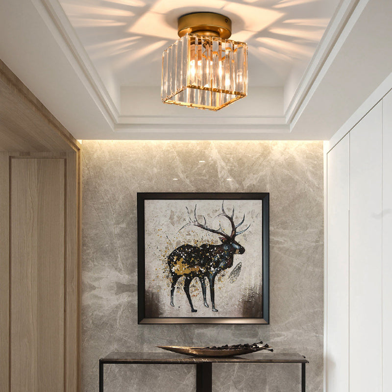 Modernism Flush Mount Ceiling Light Crystal Flush Light for Corridor