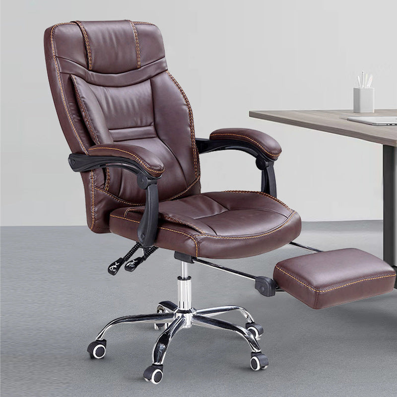 Modern Padded Arms Office Chair Leather Adjustable Seat Height Chair