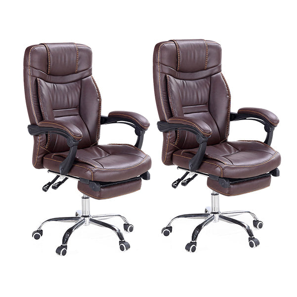 Modern Padded Arms Office Chair Leather Adjustable Seat Height Chair