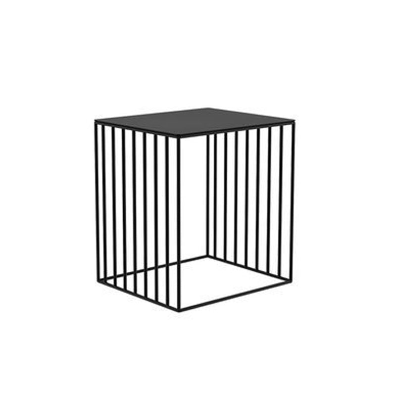 19.69" Tall Glass Top Bedside Cabinet 1-Shelf Accent Table Nightstand