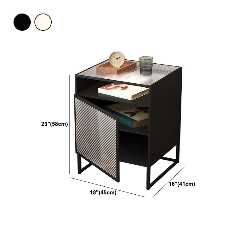 Industrial Bedside Cabinet Open Storage Bed Nightstand for Bedroom