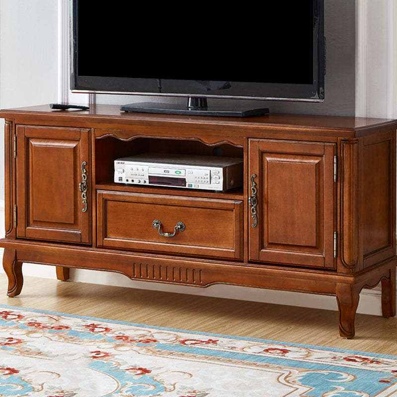 Wooden TV Cabinet Traditional Style Home Open TV Stand Console