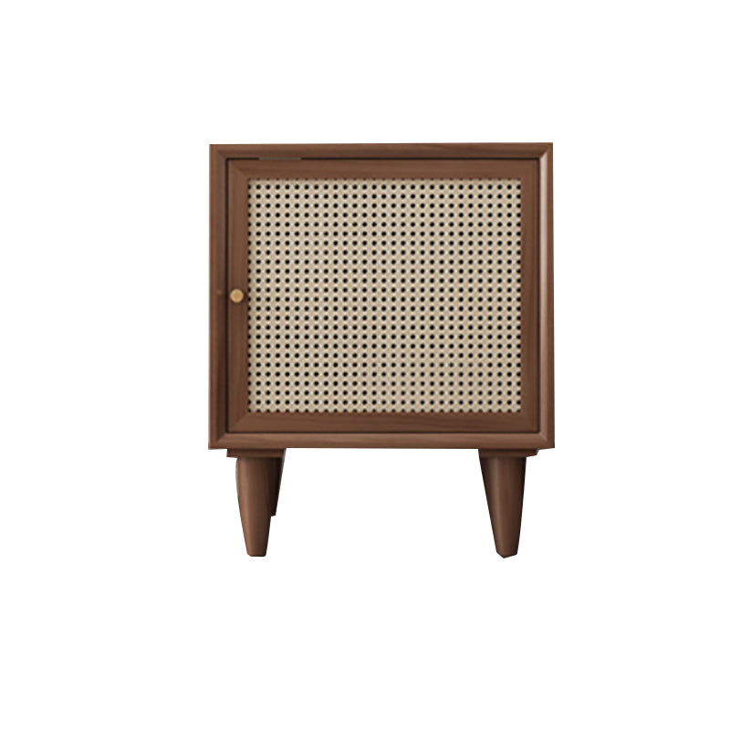 Rattan Bed Nightstand Modern Minimalist Bedside Table with Legs