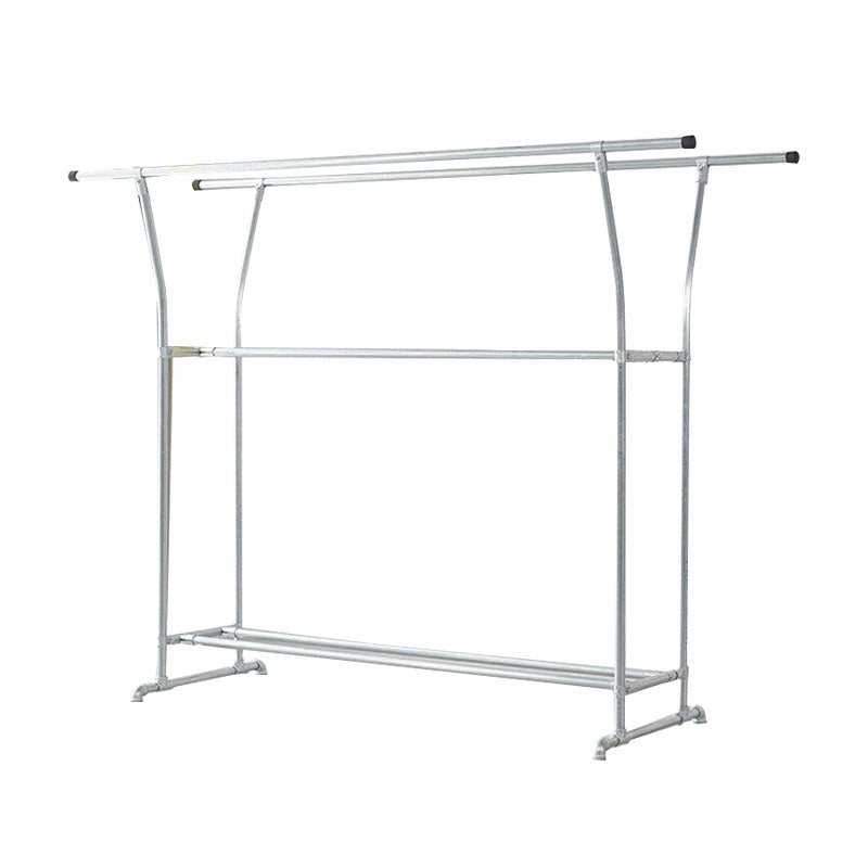 Modern Hall Stand Metal Framed with 3 Hanging Rails and Storage Shelving Entryway Kit