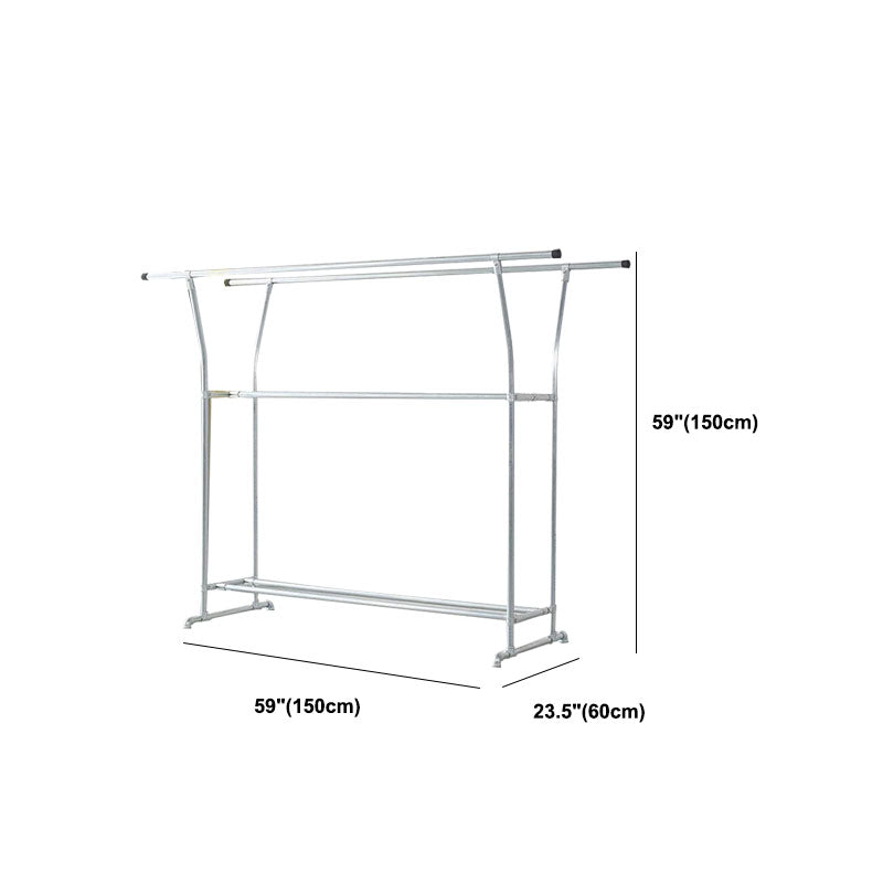 Modern Hall Stand Metal Framed with 3 Hanging Rails and Storage Shelving Entryway Kit