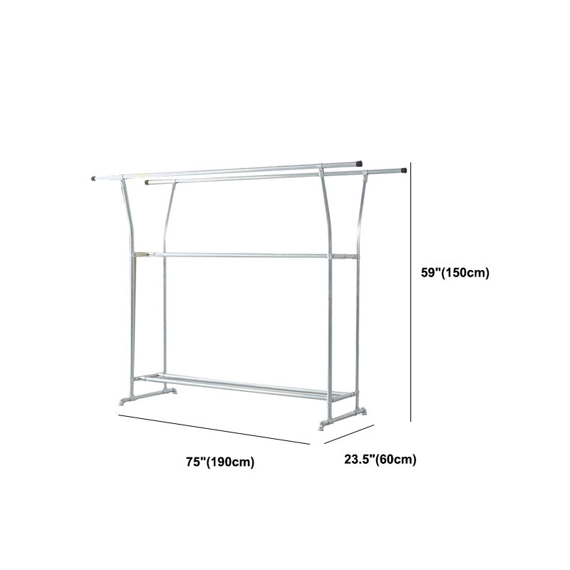 Modern Hall Stand Metal Framed with 3 Hanging Rails and Storage Shelving Entryway Kit