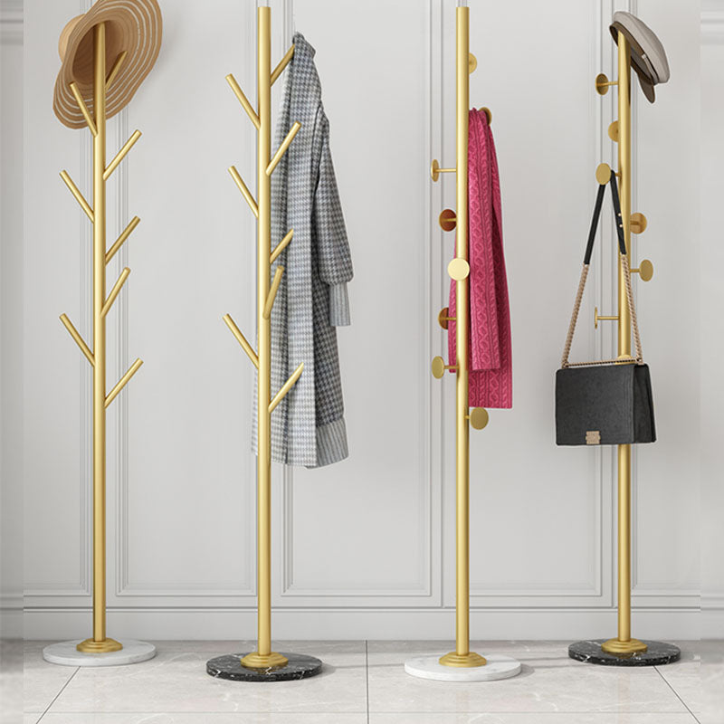 Luxurious Coat Rack 8 Coat Hook Marble Bottom Metal Coat Rack for Bedroom