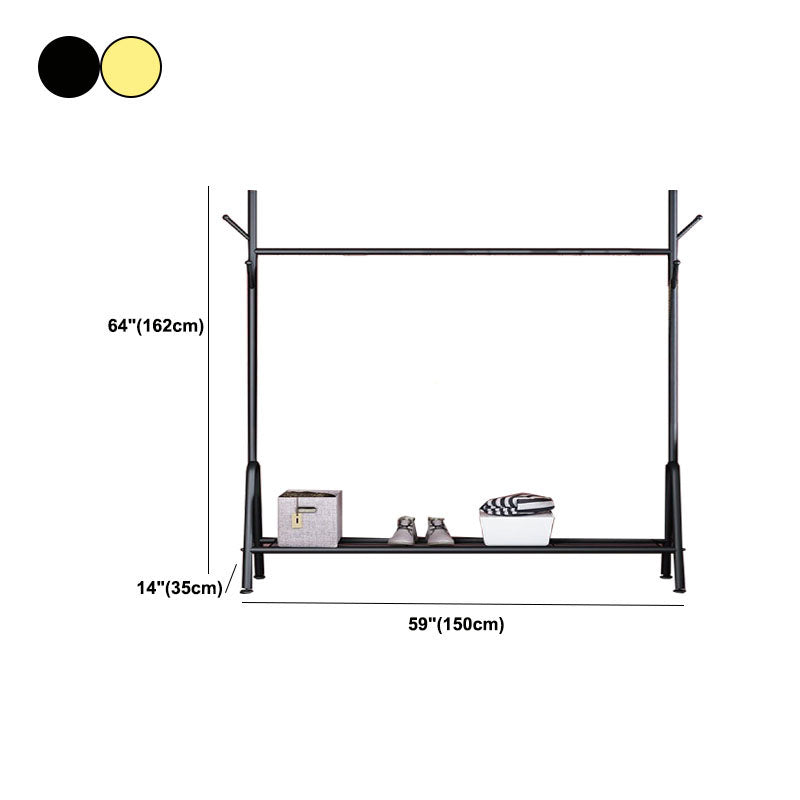 Modern Coat Hanger Shelves and Hooks Metal Framed Entry Hall Tree