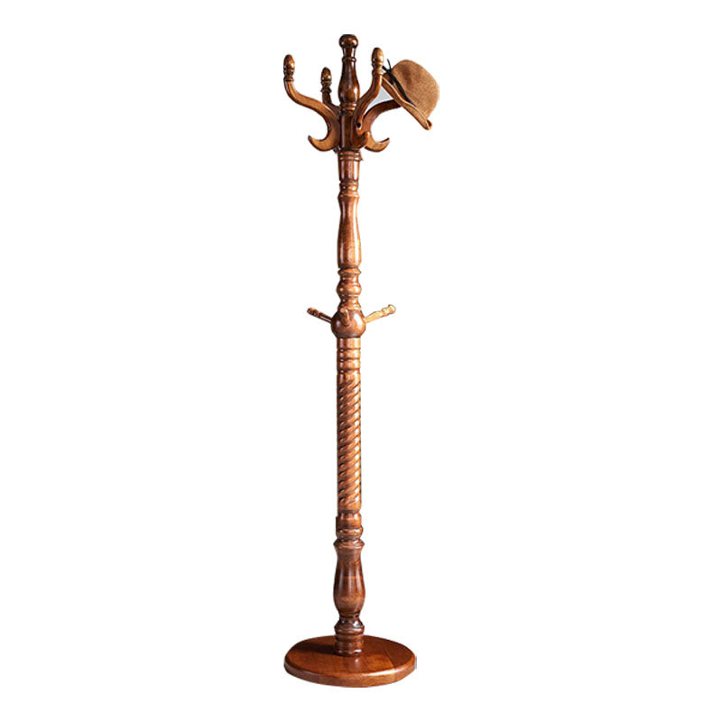 Traditional Hall Tree Solid Wood Free Standing with Hooks Entryway Kit