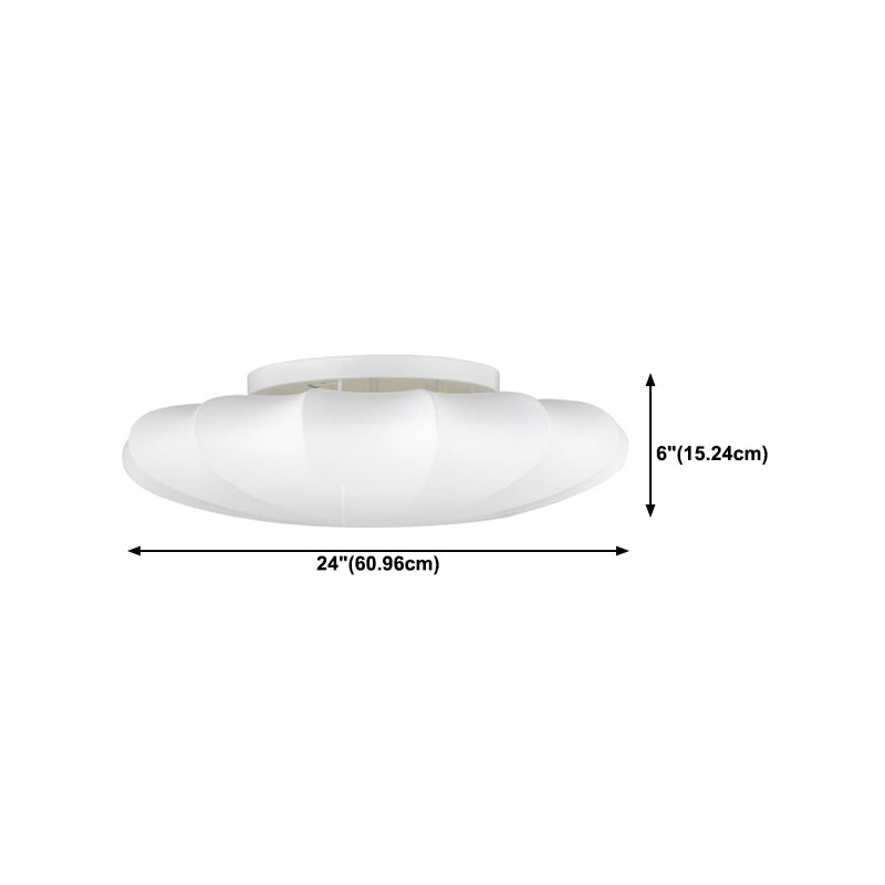 Nordic Style White Ceiling Light Iron Round Shape Ceiling Lamp for Bedroom