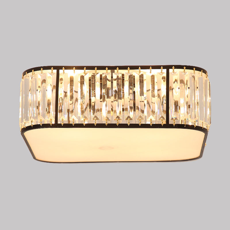 Square Flush Mount Modernism Crystal Ceiling Light Fixture for Bedroom