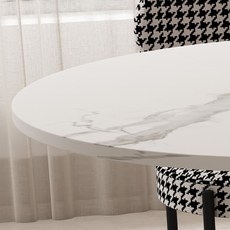 White Oval Top Dining Table Modern Stone Top Dining Table for Dining Room