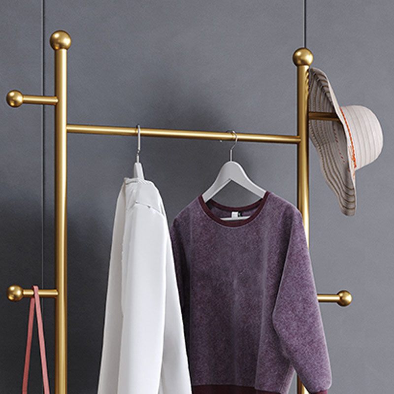 Glam Coat Rack Metal Hooks Shelving Included Free Standing Coat Hanger