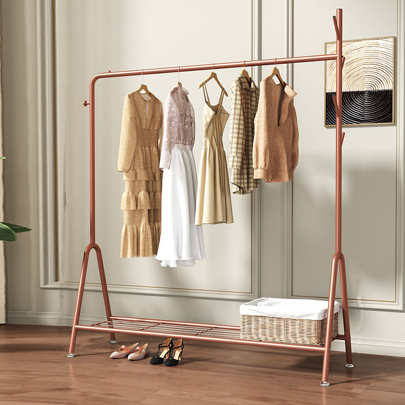 Contemporary Coat Hanger Metal Hooks Shelving Included Free Standing Coat Rack