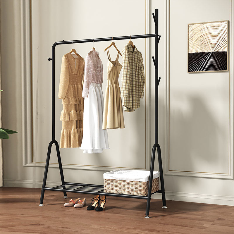 Contemporary Coat Hanger Metal Hooks Shelving Included Free Standing Coat Rack