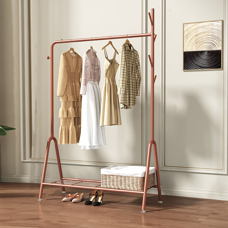 Contemporary Coat Hanger Metal Hooks Shelving Included Free Standing Coat Rack