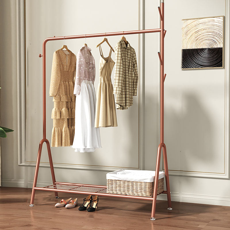 Contemporary Coat Hanger Metal Hooks Shelving Included Free Standing Coat Rack