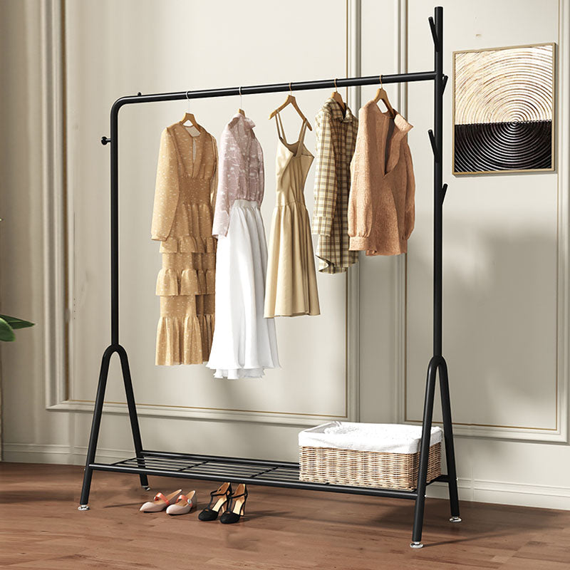 Contemporary Coat Hanger Metal Hooks Shelving Included Free Standing Coat Rack