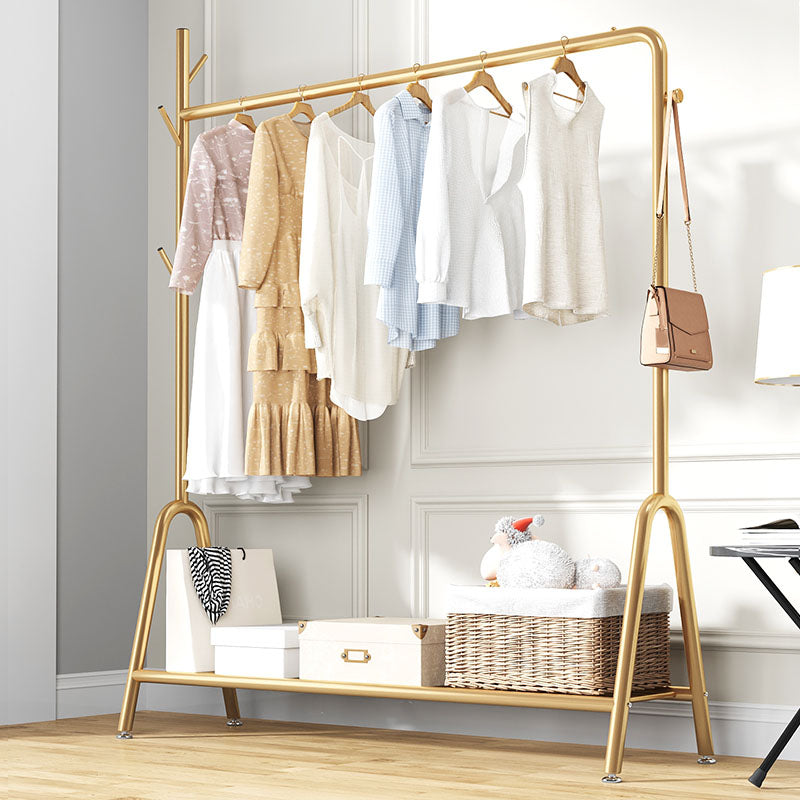 Contemporary Coat Hanger Metal Hooks Shelving Included Free Standing Coat Rack