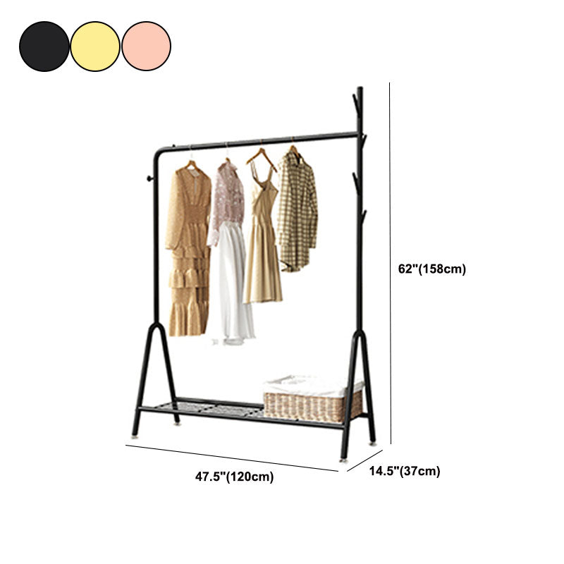 Contemporary Coat Hanger Metal Hooks Shelving Included Free Standing Coat Rack