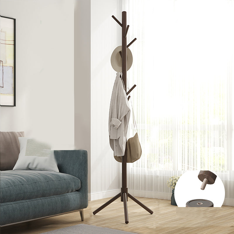 Modern Coat Hanger Wood Free Standing No Storage Entry Hall Tree