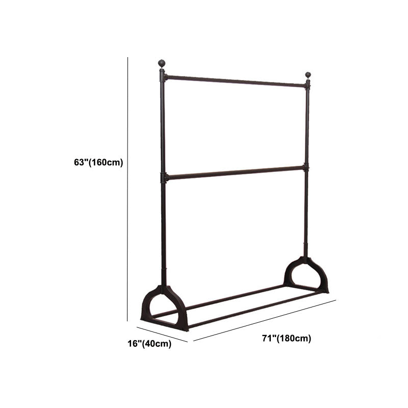 Industrial Coat Rack Free Standing with Rod Metal Hall Stand Hallway