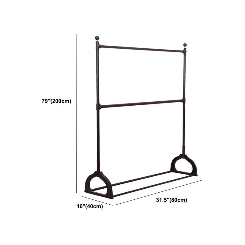 Industrial Coat Rack Free Standing with Rod Metal Hall Stand Hallway