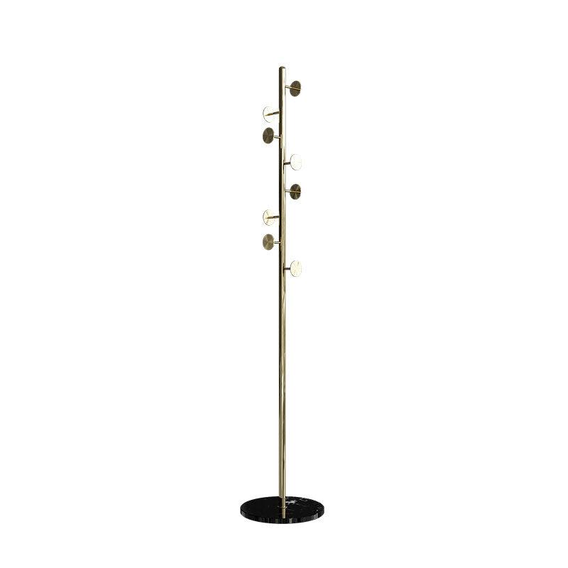 Glam Coat Rack Coat Hook Free Standing Metal Hall Stand with Slate Base