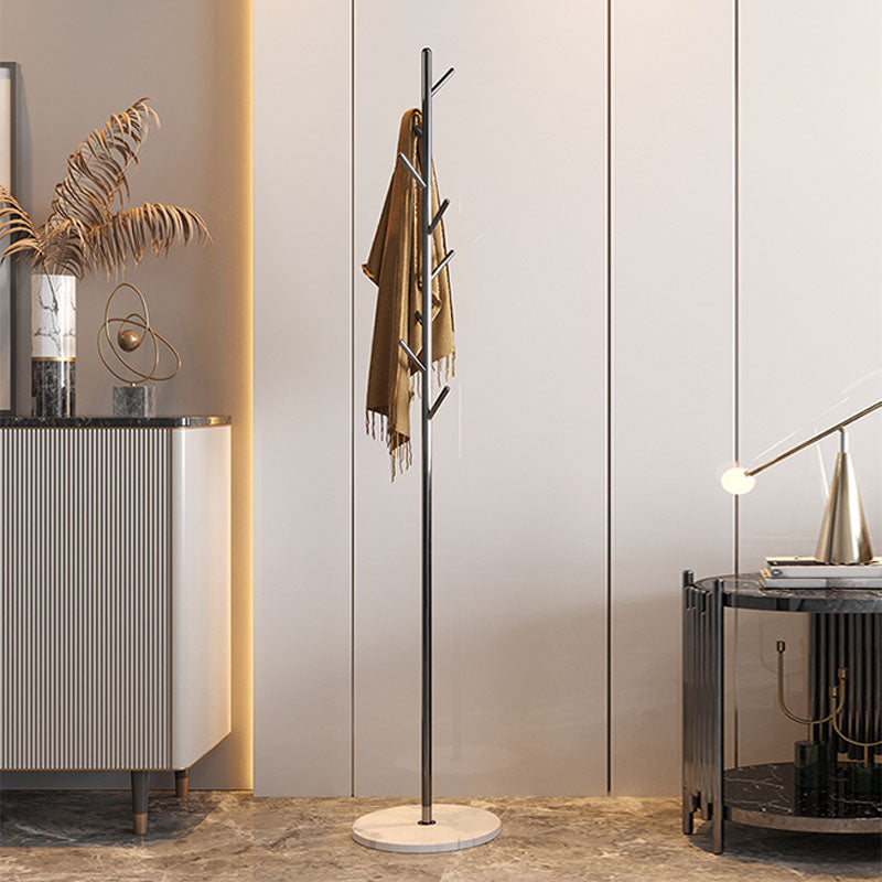 Glam Coat Rack Coat Hook Free Standing Metal Hall Stand with Slate Base