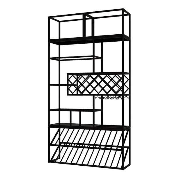 Luxury Metal Wine Holder Rack Freestanding with Shelf Wine Rack 78.7"H