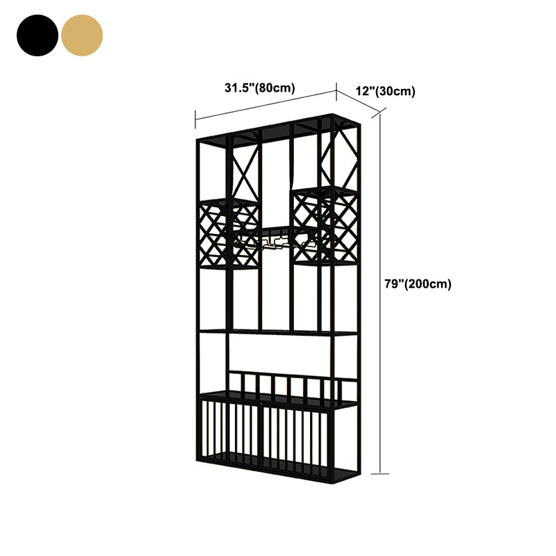 Luxury Metal Wine Holder Rack Freestanding with Shelf Wine Rack 78.7"H