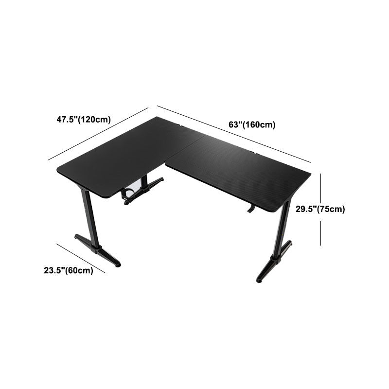 Home Industrial L-Shape Gaming Desk Wooden Writing Desk With Metal Legs