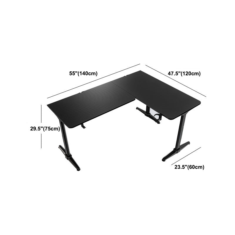 Home Industrial L-Shape Gaming Desk Wooden Writing Desk With Metal Legs