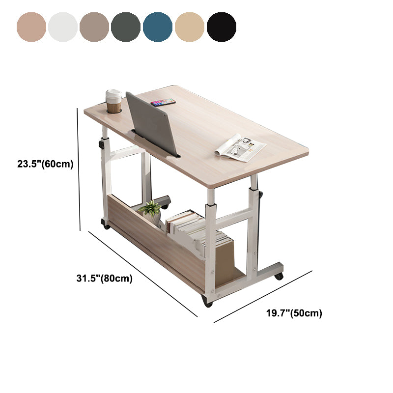 Modern Writing Desk Wooden Adjustable Standing Desk with Caster Wheel