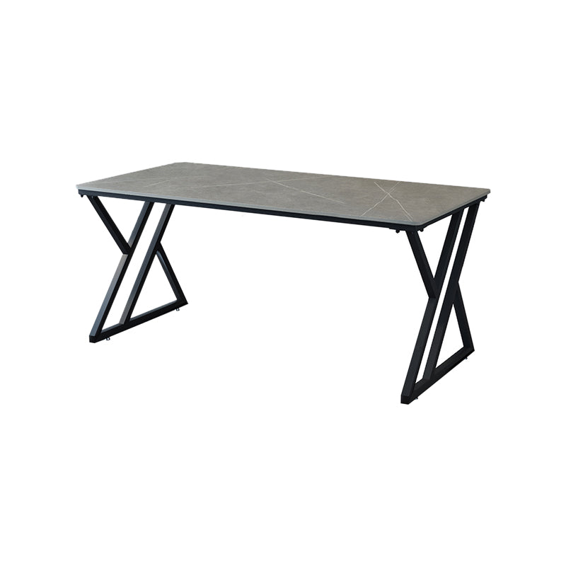 Industrial Stone Writing Desk Sled Rectangular Gaming Desk for Home