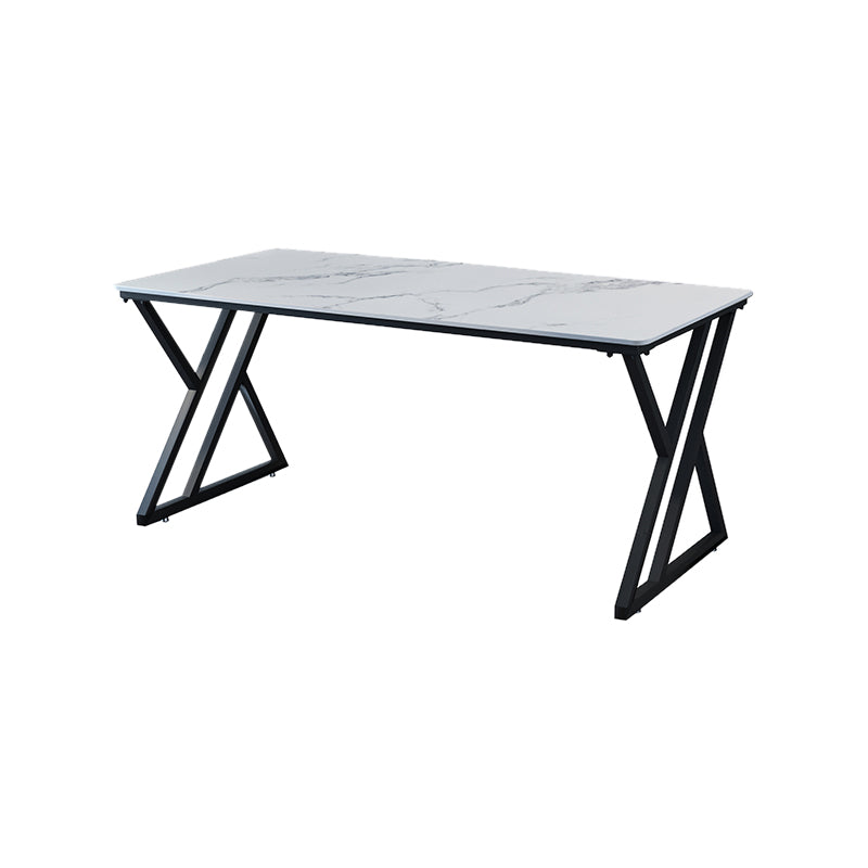 Industrial Stone Writing Desk Sled Rectangular Gaming Desk for Home