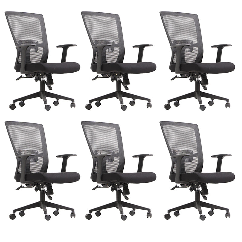 Modern High Back Office Chair Black Task Microfiber Arm Chair