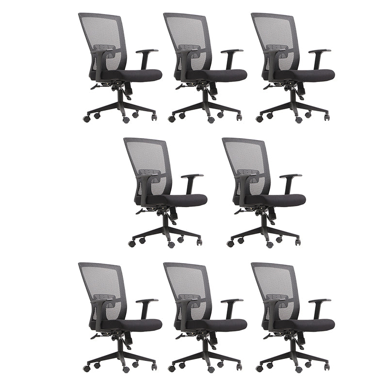 Modern High Back Office Chair Black Task Microfiber Arm Chair