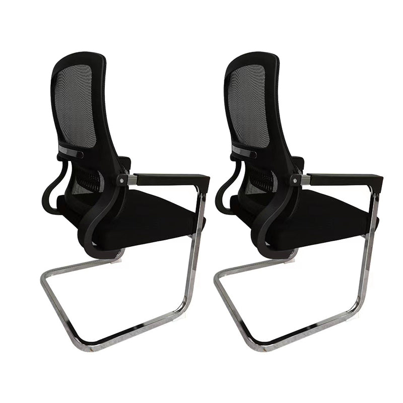 Contemporary Ergonomic Office Chair Mid-Back No Wheels Chair