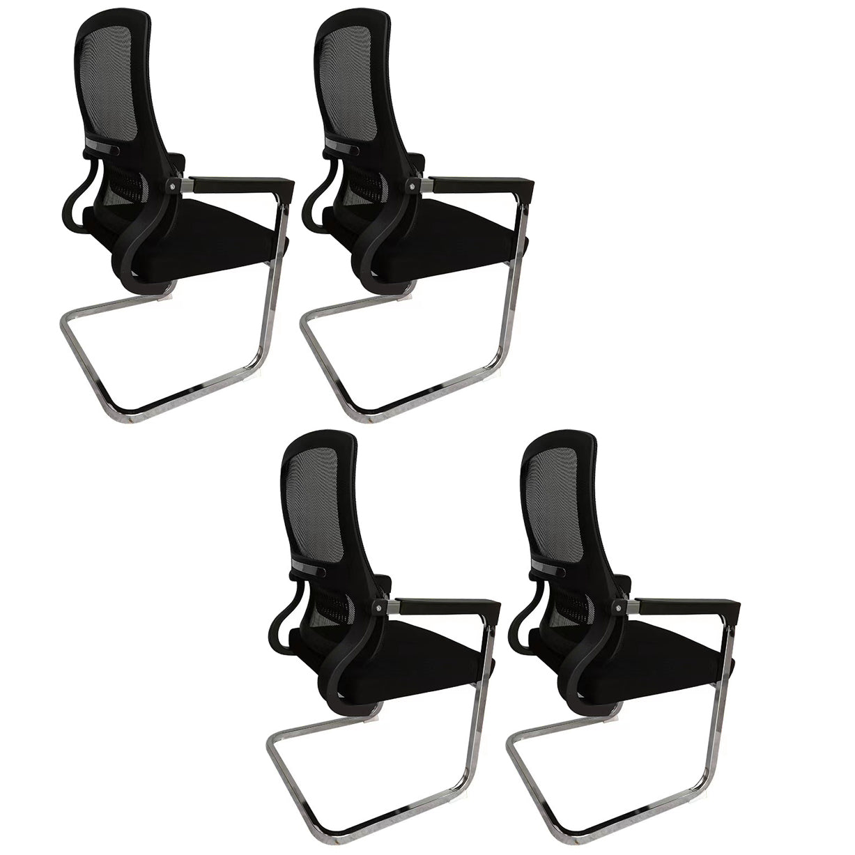 Contemporary Ergonomic Office Chair Mid-Back No Wheels Chair