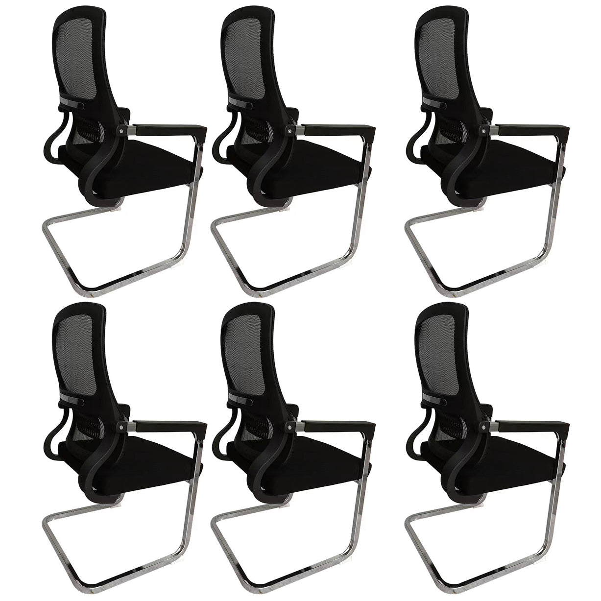 Contemporary Ergonomic Office Chair Mid-Back No Wheels Chair