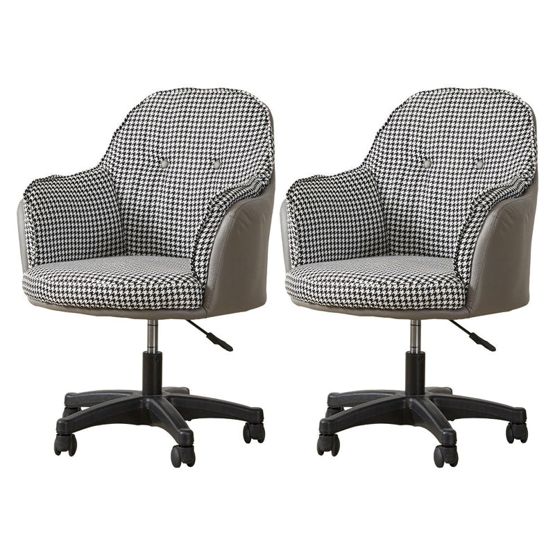 Black Contemporary Arm Chair Upholstered Swivel Office Chair