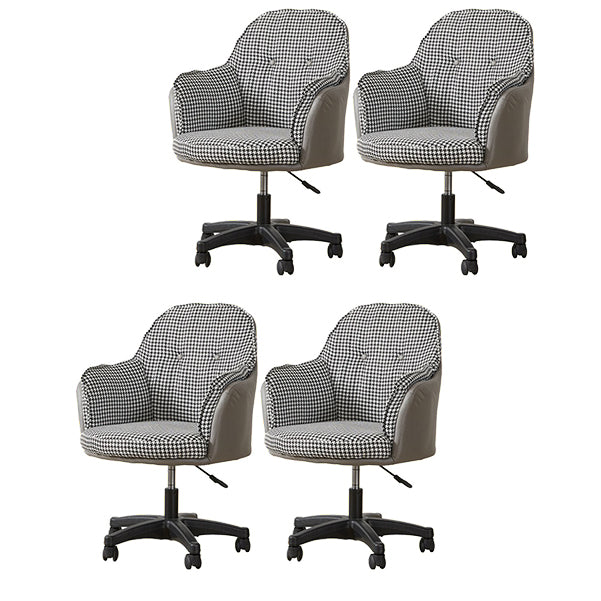 Black Contemporary Arm Chair Upholstered Swivel Office Chair