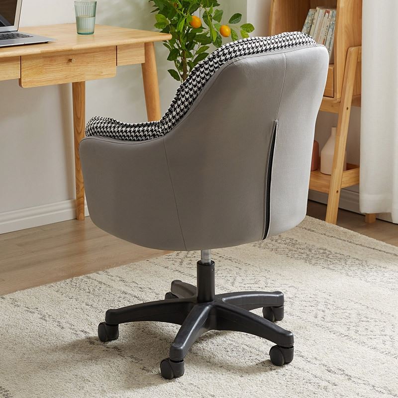 Black Contemporary Arm Chair Upholstered Swivel Office Chair