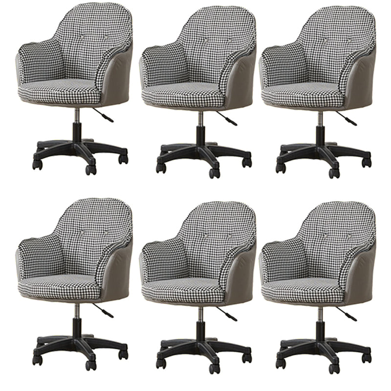 Black Contemporary Arm Chair Upholstered Swivel Office Chair