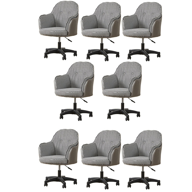 Black Contemporary Arm Chair Upholstered Swivel Office Chair