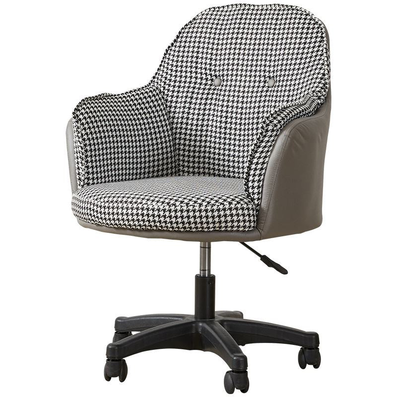 Black Contemporary Arm Chair Upholstered Swivel Office Chair