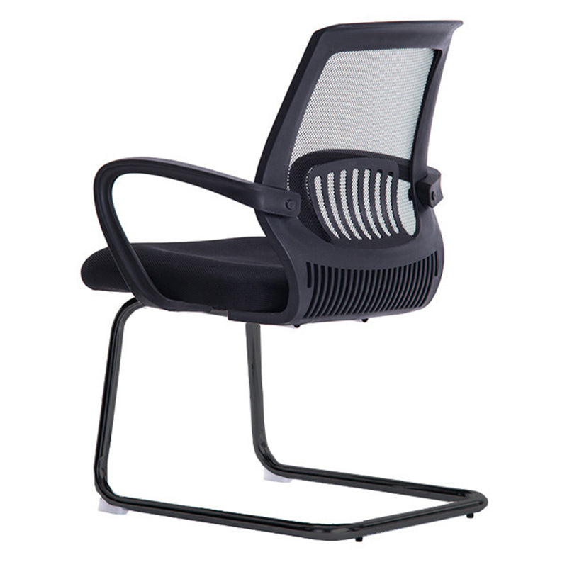 Mid-Back Office Chair Contemporary Ergonomic No Wheels Desk Chair