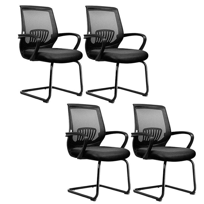 Mid-Back Office Chair Contemporary Ergonomic No Wheels Desk Chair